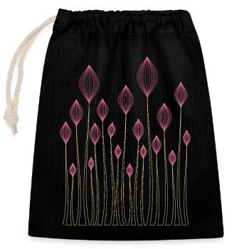 Plants Decorative - Closable cotton gift bag (25x30cm) - black - Front