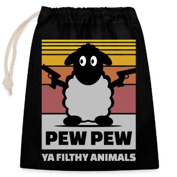Mouton gangster - Sac cadeau en coton avec cordon (25 x 30 cm) - noir - Devant