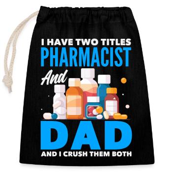 Apotheker Pharmazeutisch-technischer - Verschließbarer Geschenkbeutel aus Baumwolle (25x30cm) - Schwarz - Vorne