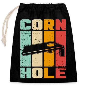 Cornhole - Verschließbarer Geschenkbeutel aus Baumwolle (25x30cm) - Schwarz - Vorne