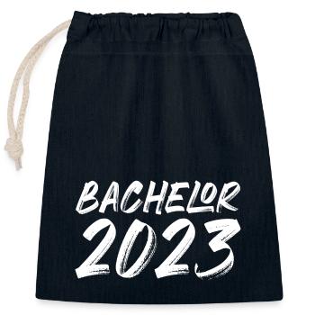 Bachelor 2023 - Verschließbarer Geschenkbeutel aus Baumwolle (25x30cm) - Navy - Vorne