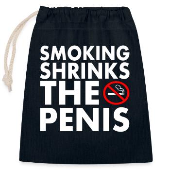 Smoking shrinks the penis - Closable cotton gift bag (25x30cm) - navy - Front