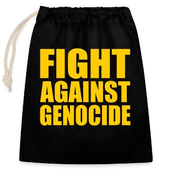 Fight against genocide - Sac cadeau en coton avec cordon (25 x 30 cm) - noir - Devant
