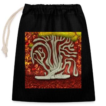 Alter Baum im Herbst - Verschließbarer Geschenkbeutel aus Baumwolle (25x30cm) - Schwarz - Vorne