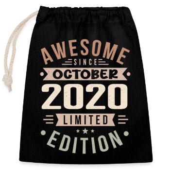 Légende depuis Octobre 2020 Anniversaire Octobre 2020 - Sac cadeau en coton avec cordon (25 x 30 cm) - noir - Devant