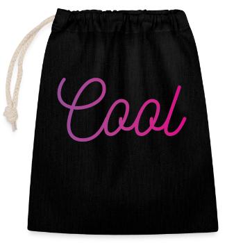 Cool - Sac cadeau en coton avec cordon (25 x 30 cm) - noir - Devant