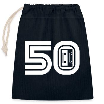 50 Retro Music 50s - Closable cotton gift bag (25x30cm) - navy - Front