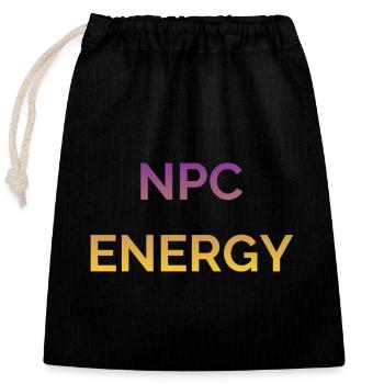 NPC Energy Gradient Logo - Closable cotton gift bag (25x30cm) - black - Front