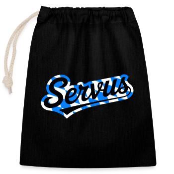 Servus - Closable cotton gift bag (25x30cm) - black - Front