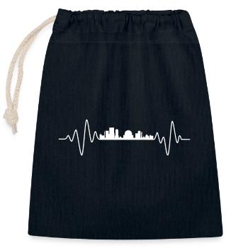 Jerusalem Heartbeat Skyline Jerusalem - Closable cotton gift bag (25x30cm) - navy - Front