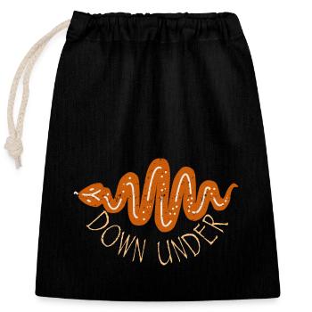 Australia Down Under Snake - Closable cotton gift bag (25x30cm) - black - Front