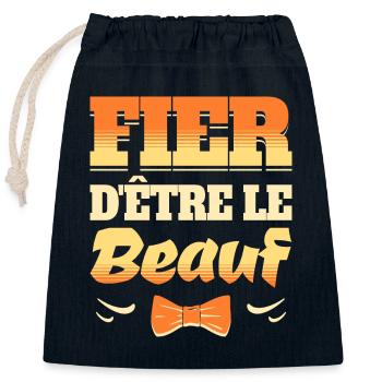 Fier D'Être Le Beauf Idée Pour Beau-Frère - Sac cadeau en coton avec cordon (25 x 30 cm) - bleu marine - Devant
