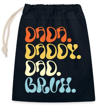 Dada Papa Bruh Father's Day Gift 2023 - Closable cotton gift bag (25x30cm) - navy - Front