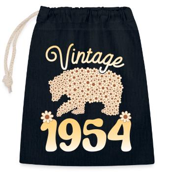 Bear 1954 Birthday Party Woman 70 Years - Closable cotton gift bag (25x30cm) - navy - Front