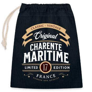 Charente-Maritime Département France - Sac cadeau en coton avec cordon (25 x 30 cm) - bleu marine - Devant