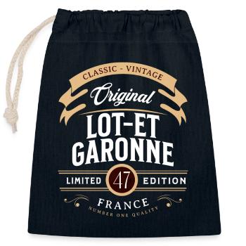 Lot-et-Garonne Département France - Sac cadeau en coton avec cordon (25 x 30 cm) - bleu marine - Devant