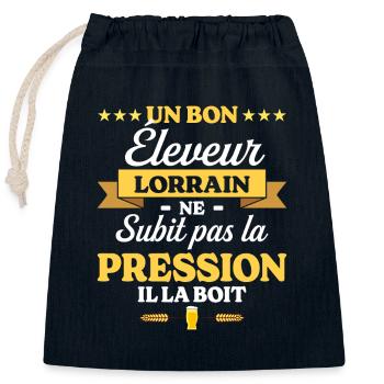Éleveur Lorrain Lorraine Éleveur - Sac cadeau en coton avec cordon (25 x 30 cm) - bleu marine - Devant