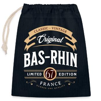 Bas-Rhin Département France - Sac cadeau en coton avec cordon (25 x 30 cm) - bleu marine - Devant