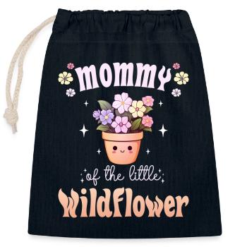 Fleur Bébé Naissance Enfant Maman - Sac cadeau en coton avec cordon (25 x 30 cm) - bleu marine - Devant