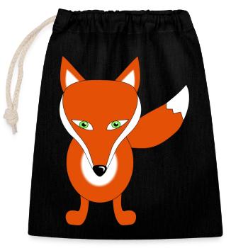 fuchs tier lustig - Verschließbarer Geschenkbeutel aus Baumwolle (25x30cm) - Schwarz - Vorne