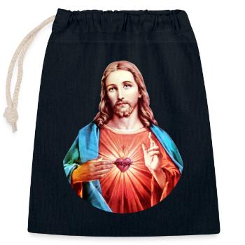 Jesus Christ | Jesus Christ - Closable cotton gift bag (25x30cm) - navy - Front