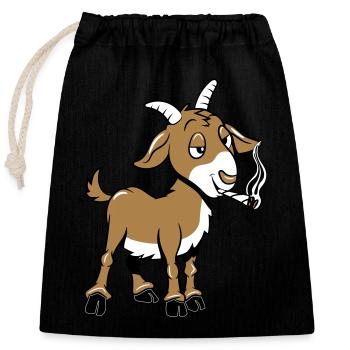 Goat kiffen joint - Closable cotton gift bag (25x30cm) - black - Front