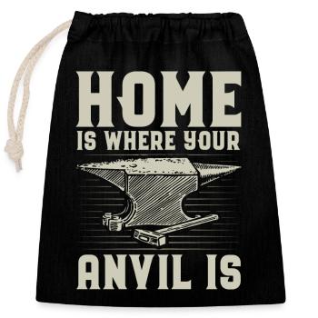Forging gifts | Blacksmith Metalsmith Anvil - Closable cotton gift bag (25x30cm) - black - Front