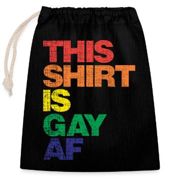 Cette chemise est gay af - Sac cadeau en coton avec cordon (25 x 30 cm) - noir - Devant