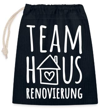 Team Haus Renovierung - Haus renovieren - Verschließbarer Geschenkbeutel aus Baumwolle (25x30cm) - Navy - Vorne