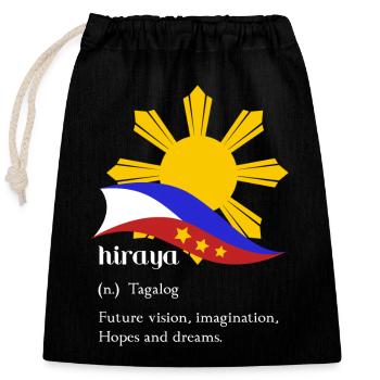 Philippines Filipino Flag Pride I Cadeau - Sac cadeau en coton avec cordon (25 x 30 cm) - noir - Devant