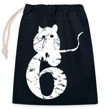 PUNKROCK rats nr. 6 - Look d’occasion - souris - rat - Sac cadeau en coton avec cordon (25 x 30 cm) - bleu marine - Devant