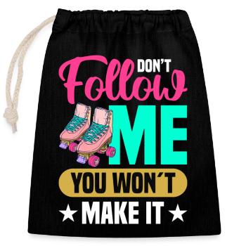 Roller Skate Design - Closable cotton gift bag (25x30cm) - black - Front