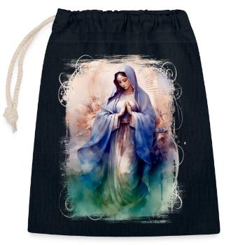 Heilige Maria Maria Madonna Mariana Jungfrau Maria Heilig - Verschließbarer Geschenkbeutel aus Baumwolle (25x30cm) - Navy - Vorne