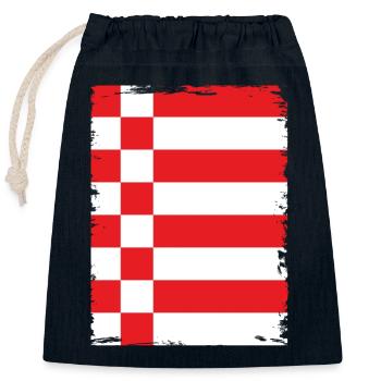 Bremen Flagge Bremer Fahne - Verschließbarer Geschenkbeutel aus Baumwolle (25x30cm) - Navy - Vorne