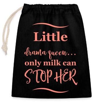 Dicton de bébé - Sac cadeau en coton avec cordon (25 x 30 cm) - noir - Devant