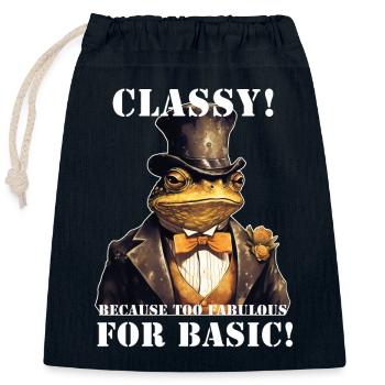 Frosch Steampunk - Verschließbarer Geschenkbeutel aus Baumwolle (25x30cm) - Navy - Vorne