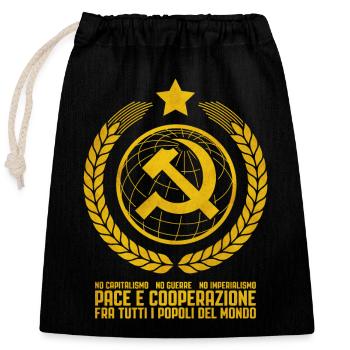 Communist Internationalism - Closable cotton gift bag (25x30cm) - black - Front