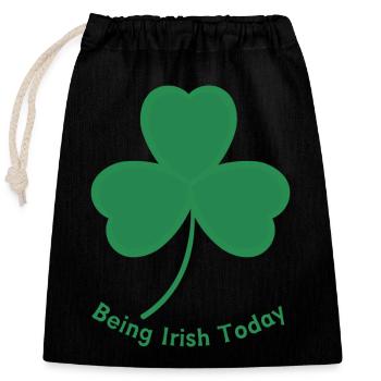 Being Irish - Closable cotton gift bag (25x30cm) - black - Front