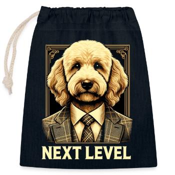 Goldendoodle Dog Next Level Suit Gift - Closable cotton gift bag (25x30cm) - navy - Front