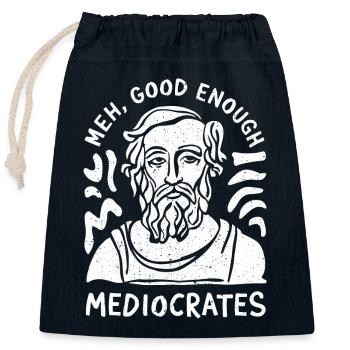 Relaxed through philosophy - Closable cotton gift bag (25x30cm) - navy - Front