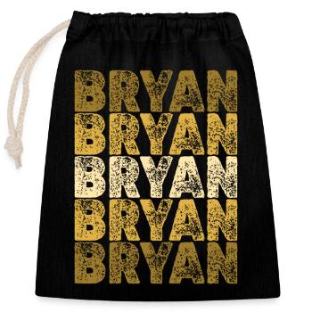 Roots Bryan - Closable cotton gift bag (25x30cm) - black - Front