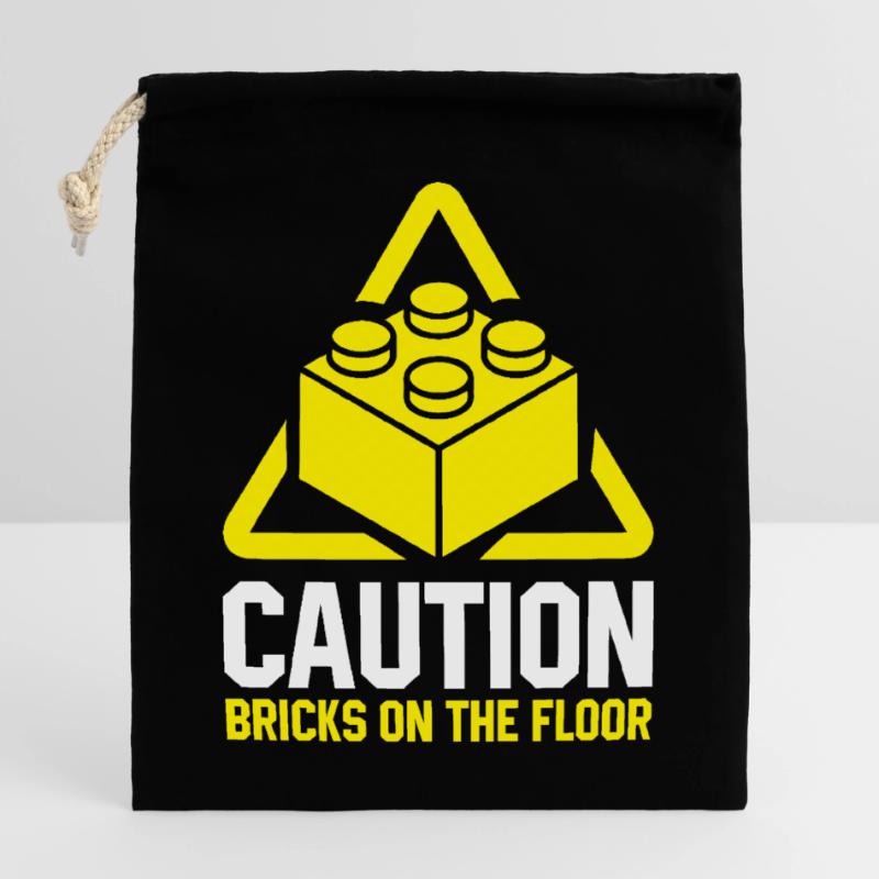 Constructeur de briques Bâtiment en briques Maître constructeur Sac cadeau en coton avec cordon (25 x 30 cm)