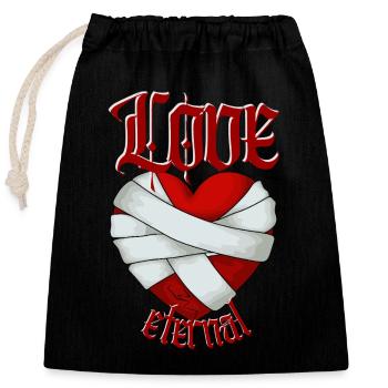 Love Eternal - Closable cotton gift bag (25x30cm) - black - Front