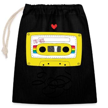 Kassette & Stift - Closable cotton gift bag (25x30cm) - black - Front