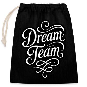 Dream Team - Verschließbarer Geschenkbeutel aus Baumwolle (25x30cm) - Schwarz - Vorne