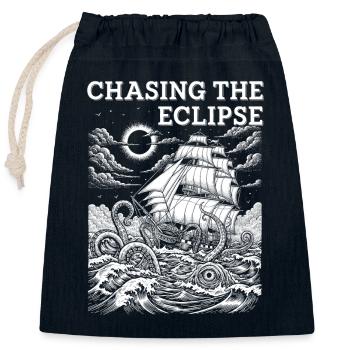 Solar Eclipse Adventure - Closable cotton gift bag (25x30cm) - navy - Front