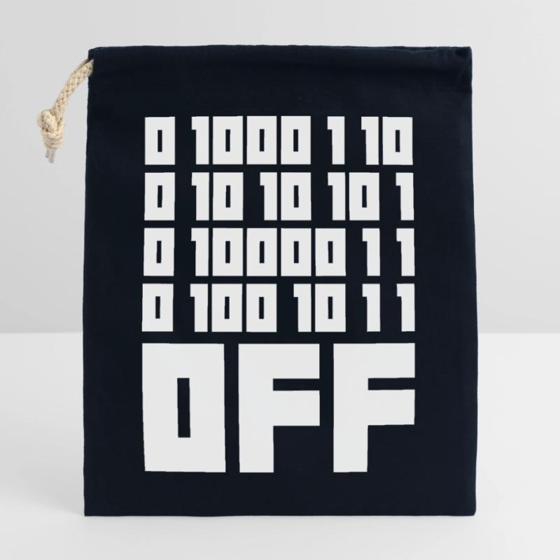 Binary Code F**k OFF – Nerd Humor & Geek Code Closable cotton gift bag (25x30cm)