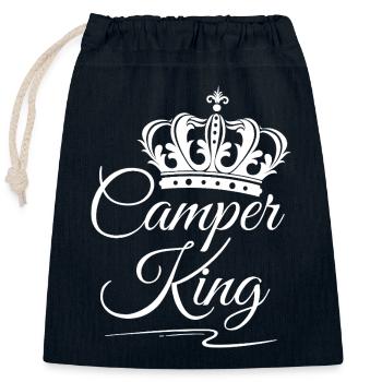 Camping-car King - Sac cadeau en coton avec cordon (25 x 30 cm) - bleu marine - Devant