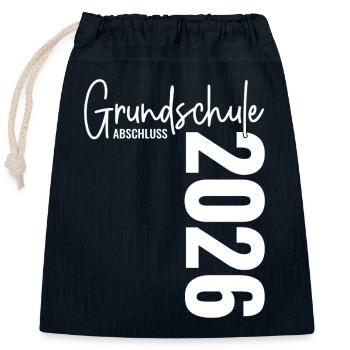 Graduation 2026 Primary School - Closable cotton gift bag (25x30cm) - navy - Front