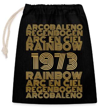 Rainbow 1973 - Closable cotton gift bag (25x30cm) - black - Front